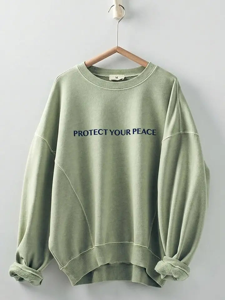 Chalk Oversized Vintage-Wash Graphic Sweatshirt