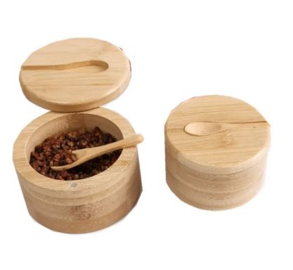 Bamboo Condiment Keeper with Spoon