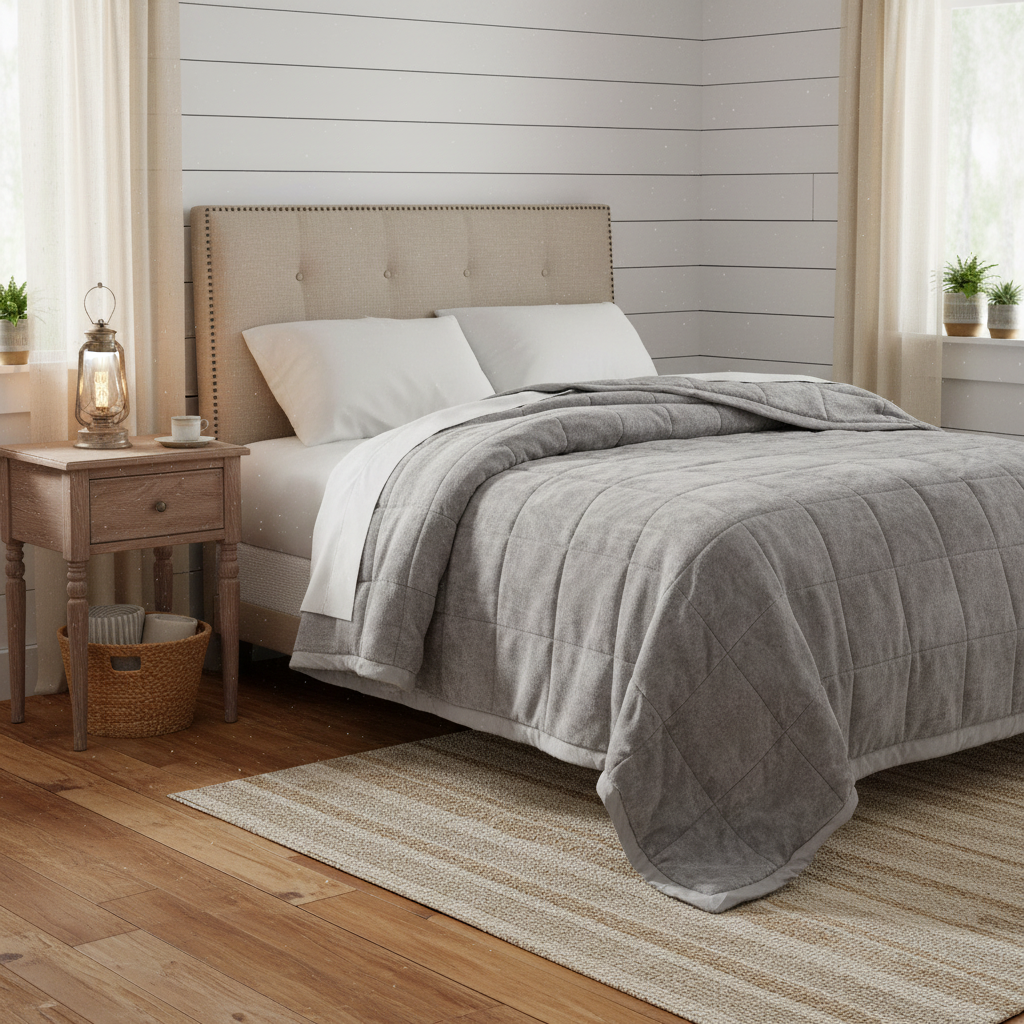 Gray Queen HeiQ Smart Temperature Reversible Blanket | Plush & Cozy