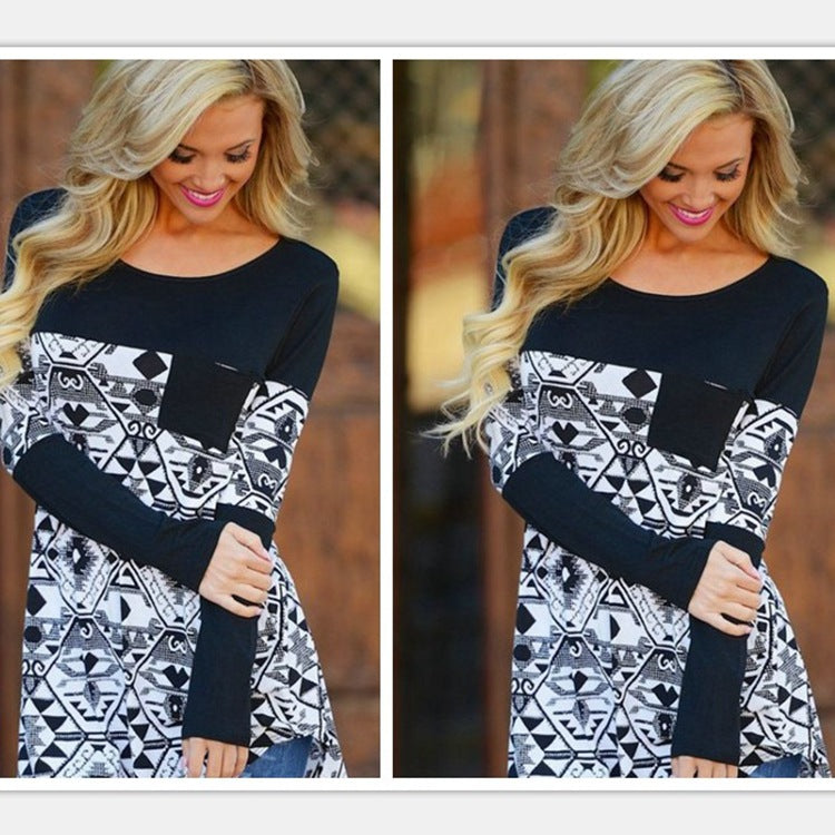 Women's Loose-Fit Graphic Long Sleeve Tee