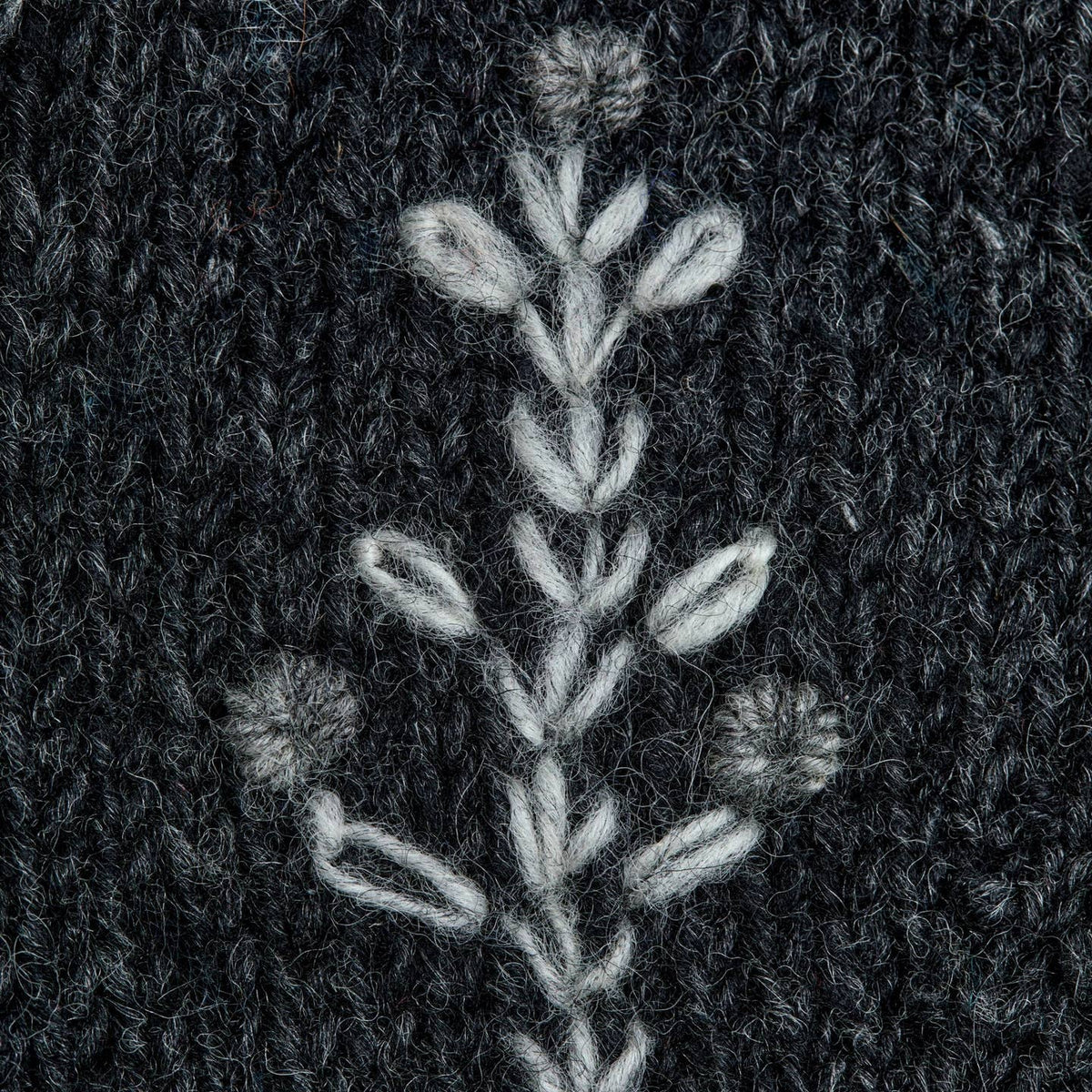 Hand Knit-Winter Trees Hand-Embroidered Wool Beanie