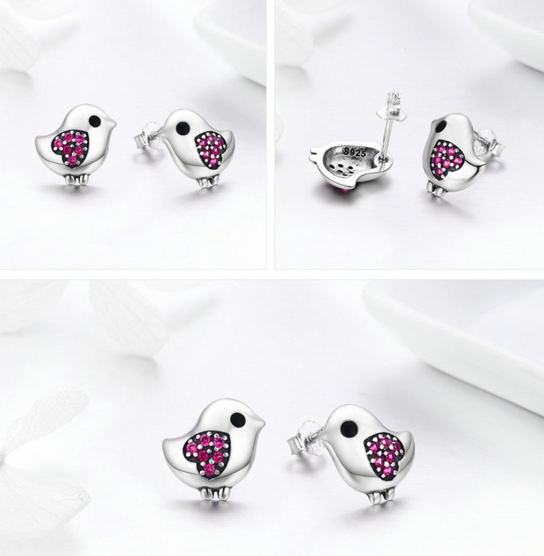 Bird Stud Earrings - Animal Design