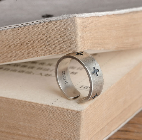 Retro Sterling Silver Cross Ring