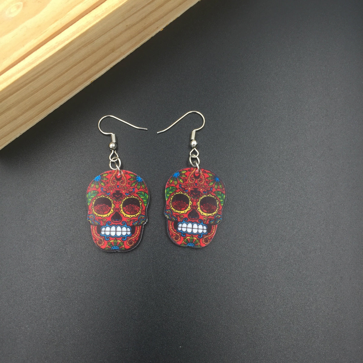 Acrylic Skull Pendant Earrings for Halloween