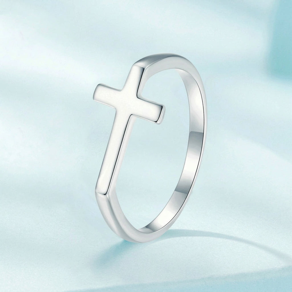 Minimalist Sterling Silver Cross Ring