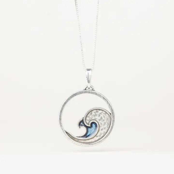 Danforth Pewter Summer Wave Necklace with Sterling Silver Chain