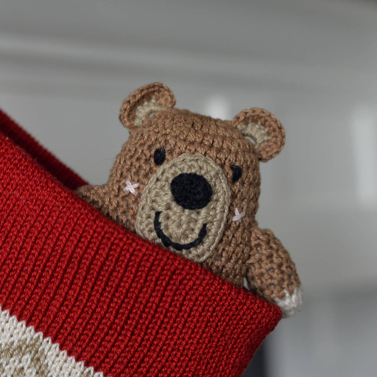 Crochet Teddy Bear Toy, Fair Trade Cotton Plush