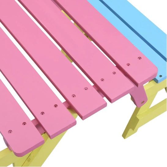 Kids’ Wooden Table & Two-Bench Set