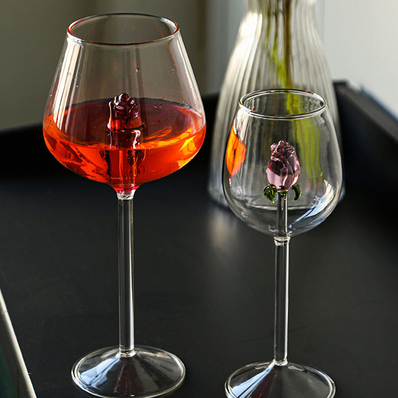 Rose in Bloom Wine Glass