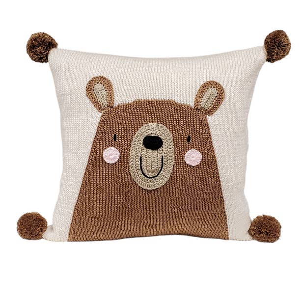 10-Inch Teddy Bear Pillow, Fair Trade Cotton