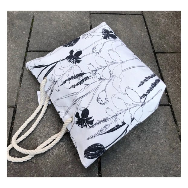 Capri Italian Botanical Print Tote Bag