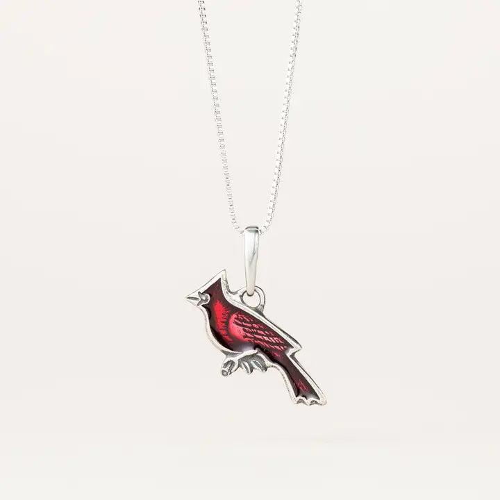 Danforth Pewter Cardinal Necklace with Sterling Silver Chain