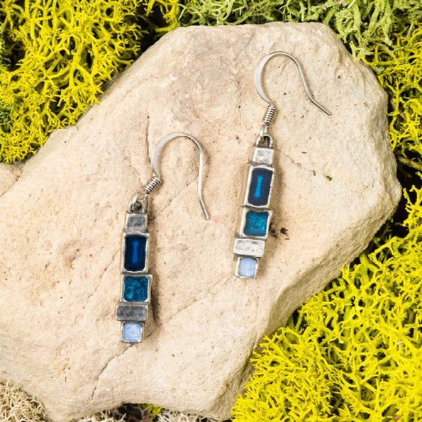 Stepping Stone Brook Wire Pewter Earrings