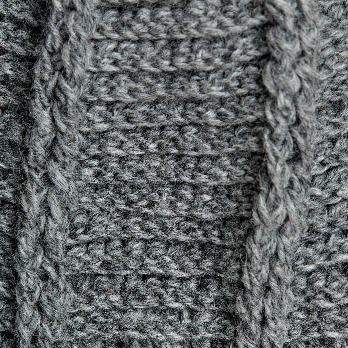 Ribbed Handmade Wool Mittens with Fleece Lining