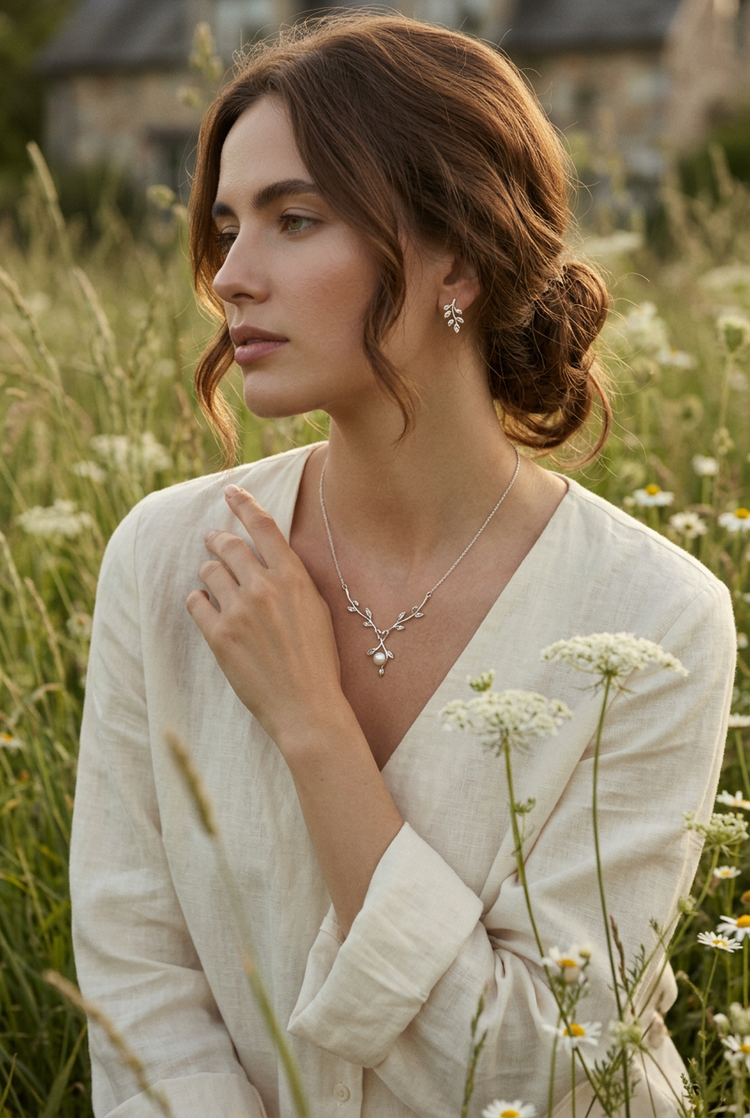 Sunlit meadow lifestyle image for the Jewelry collection