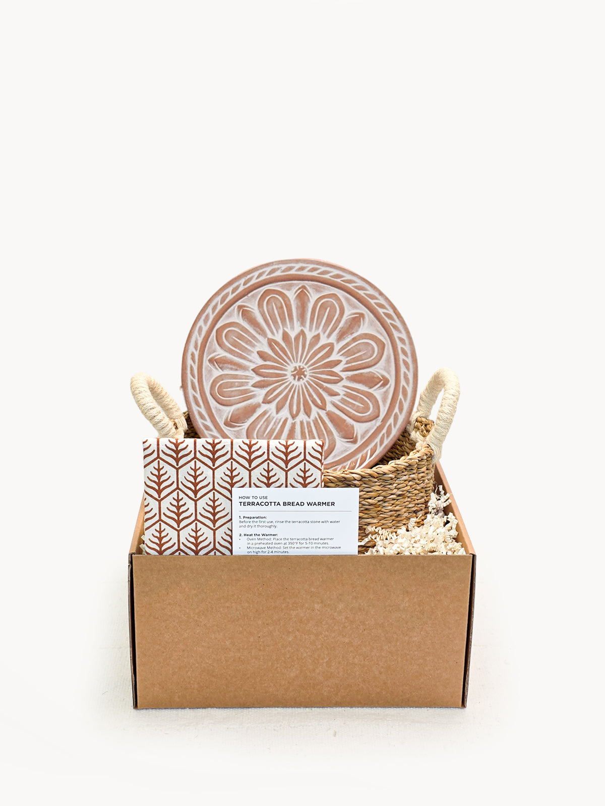 Vintage Flower Terracotta Bread Warmer Gift Set