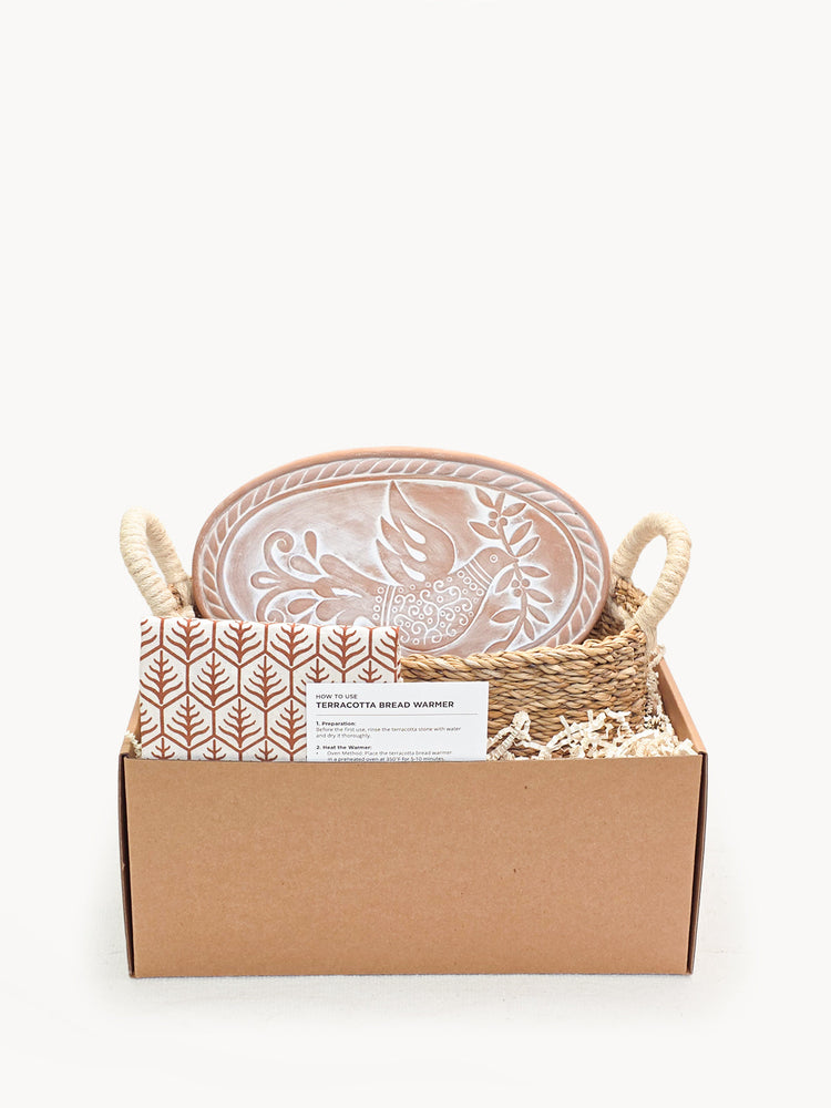 Bird Terracotta Bread Warmer Gift Set