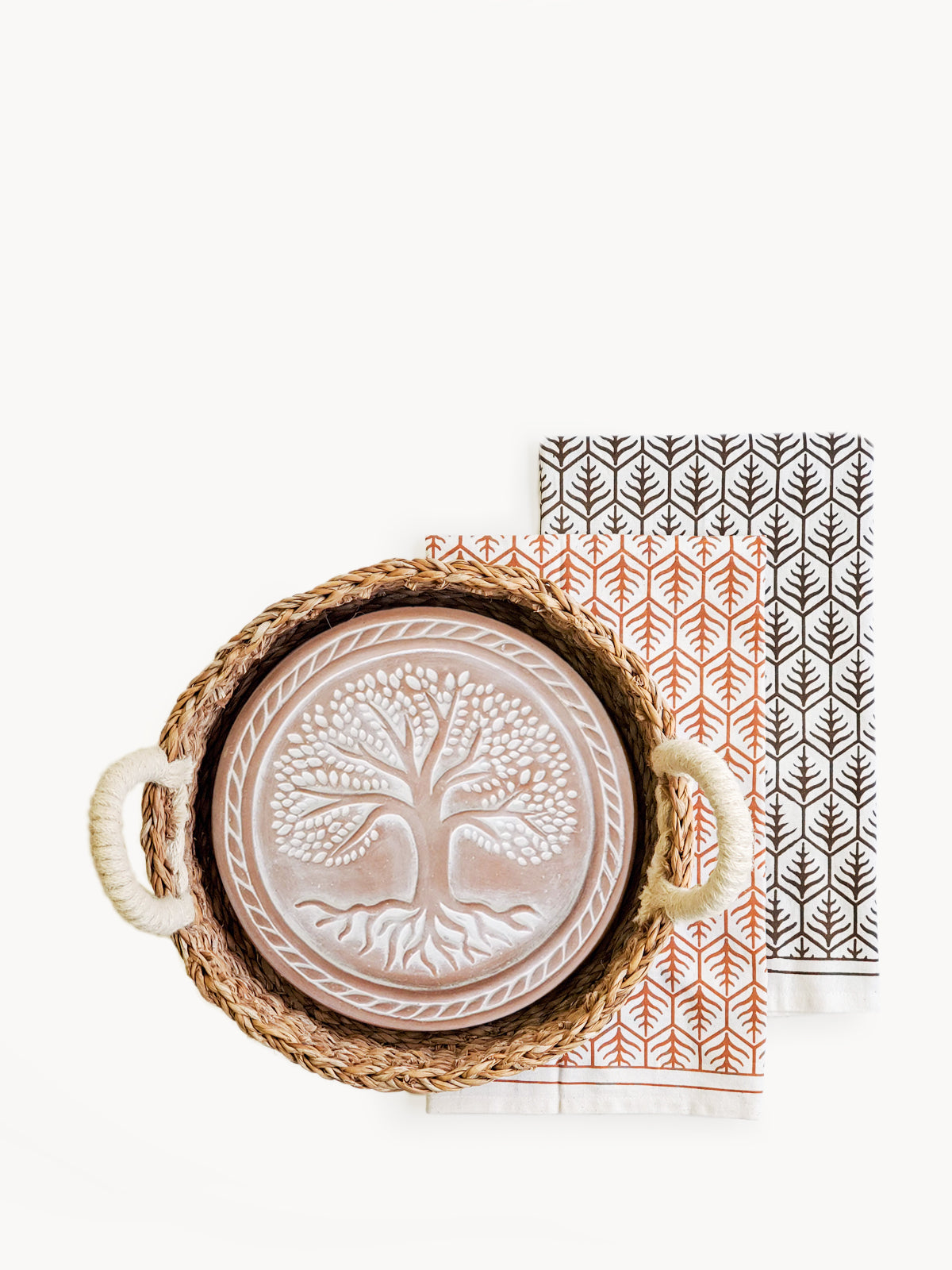 Tree of Life Terracotta Bread Warmer Gift Set