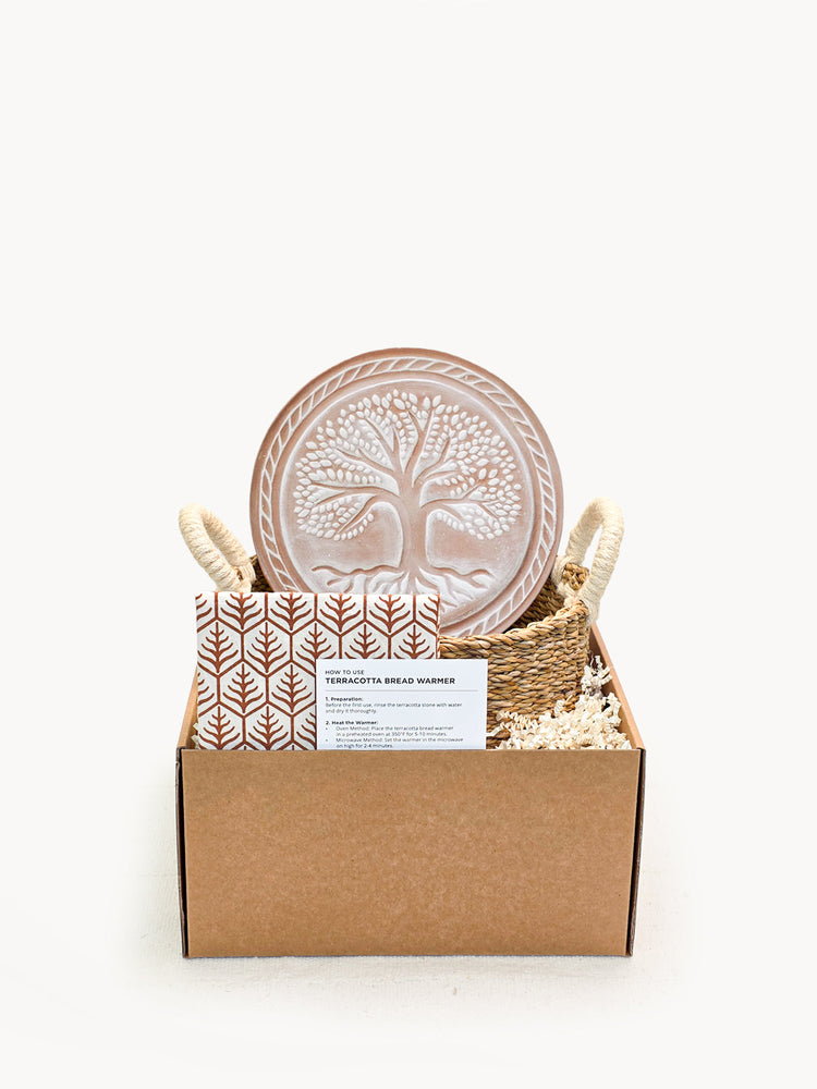 Tree of Life Terracotta Bread Warmer Gift Set