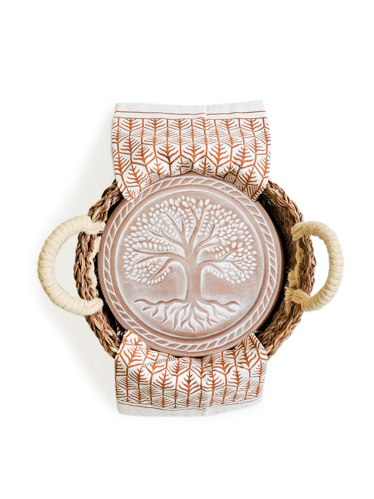 Tree of Life Terracotta Bread Warmer Gift Set