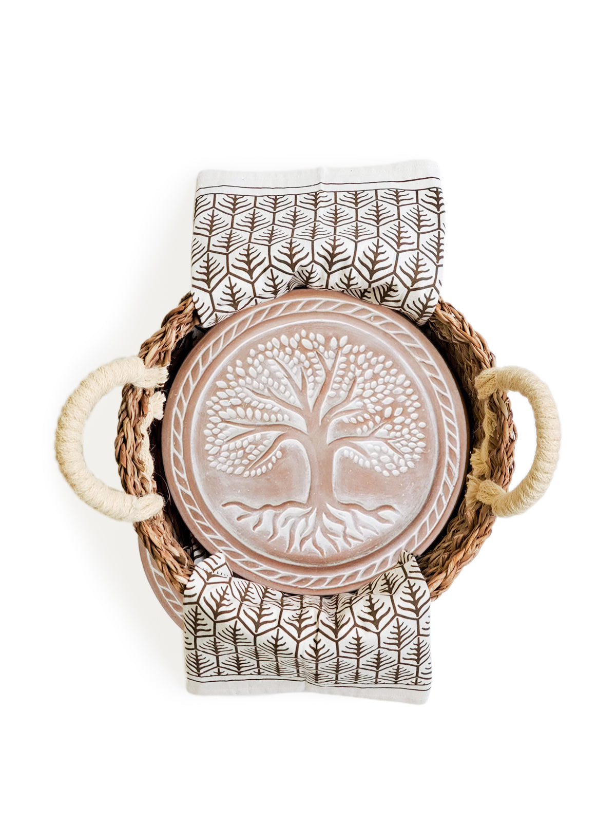 Tree of Life Terracotta Bread Warmer Gift Set