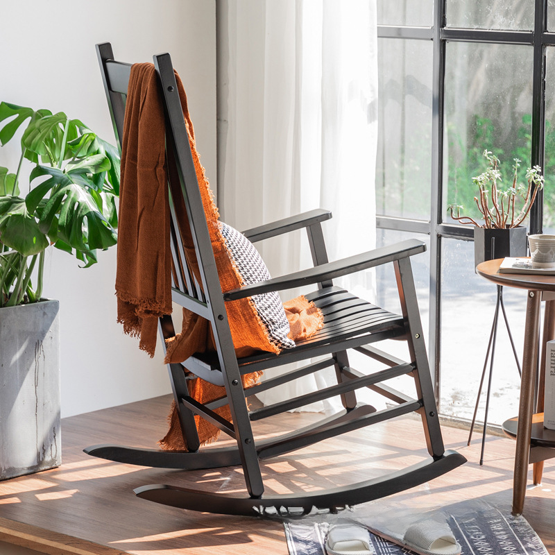Solid Wood Porch Rocking Chair – Cottagecore Indoor & Outdoor Rocker