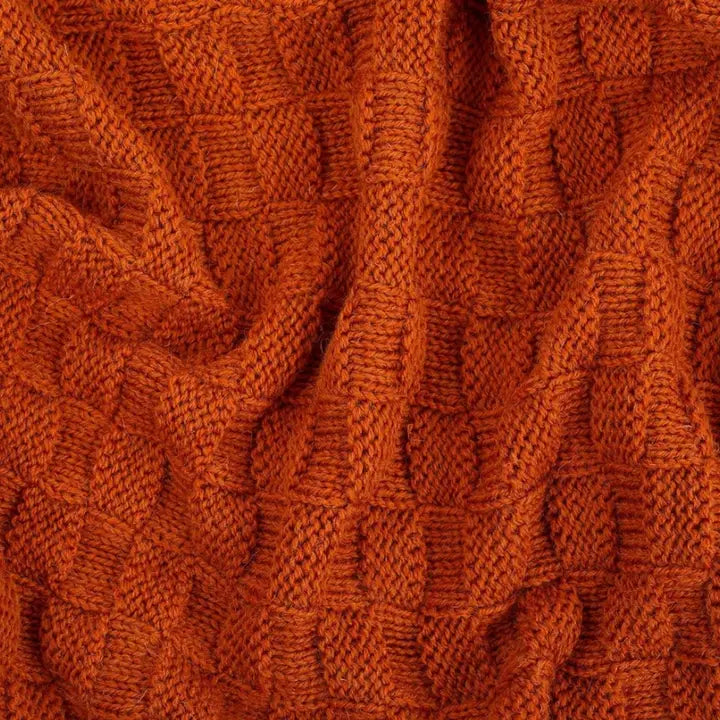 Irish Aran Fisherman Cable Knit Wool Throw