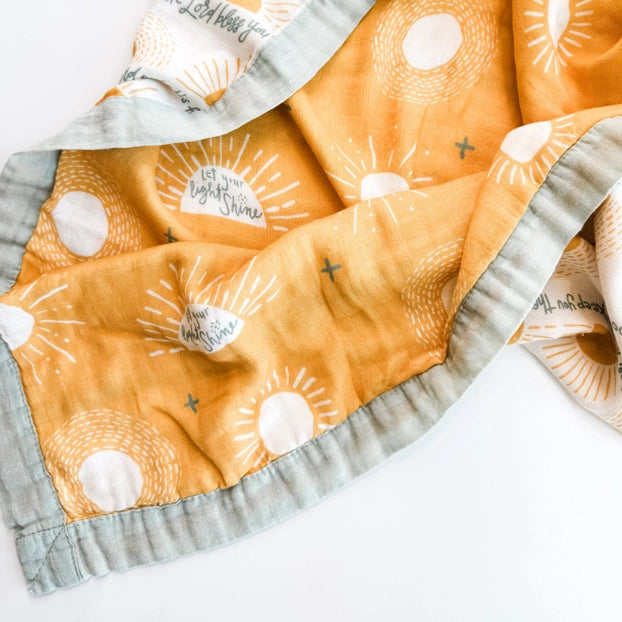 The Blessing Double-Sided Muslin Lap Blanket