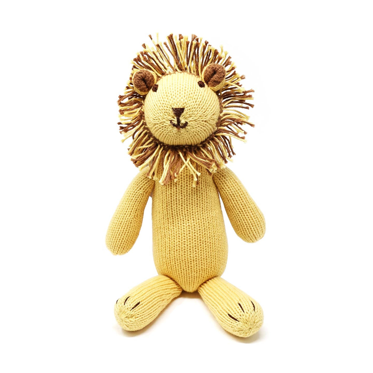Handmade Knit Lion Toy, Fair Trade Cotton Plush