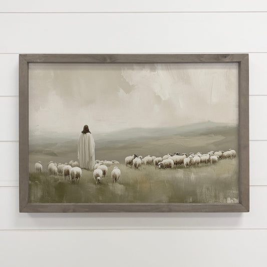Jesus sheep painting