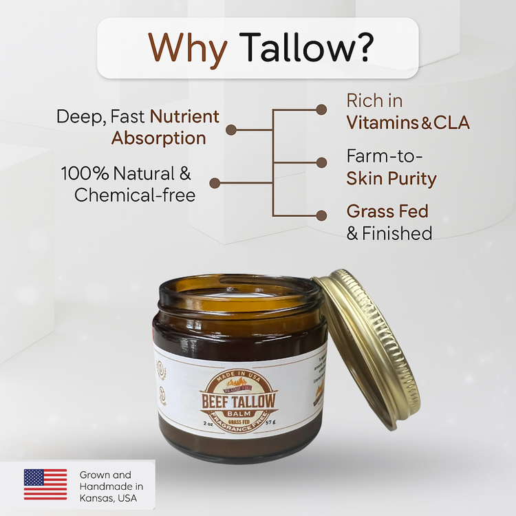 Grass-Fed Beef Tallow Balm, 2 oz | Made in Kansas