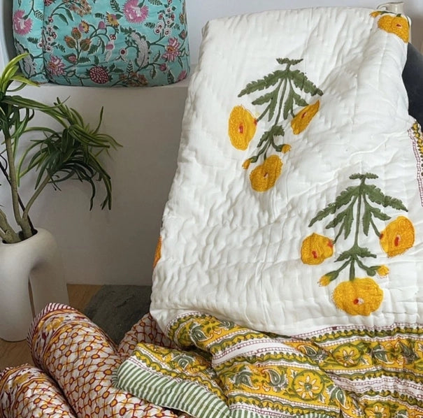 Marigold Reversible Organic Cotton Queen Quilt