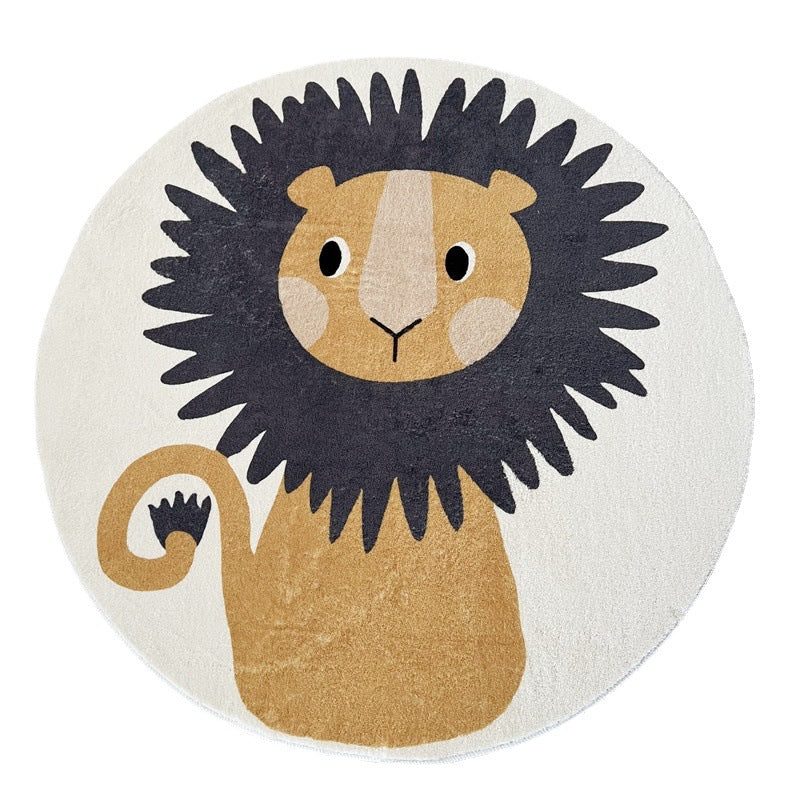 Cute Cartoon Round Rug for Kids' Room and Living Room