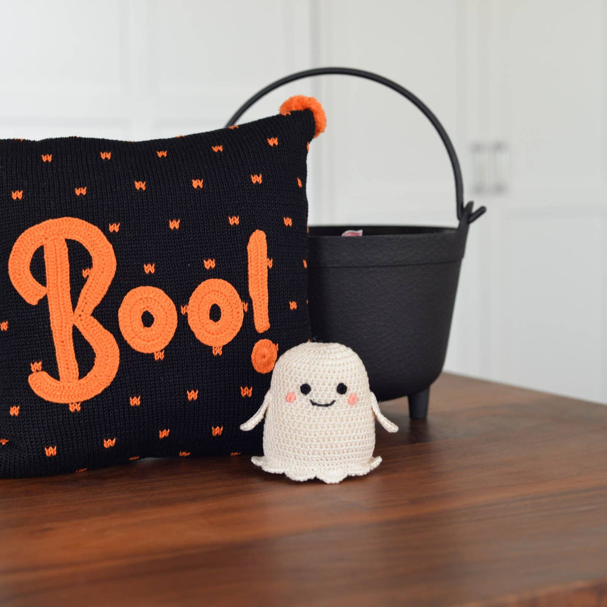 Crochet Ghost, Fair Trade Cotton Halloween Toy