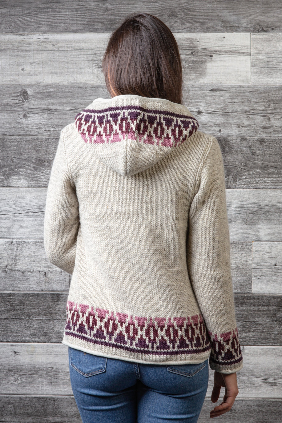 Misty Wool Knit Sweater with Lined Hood
