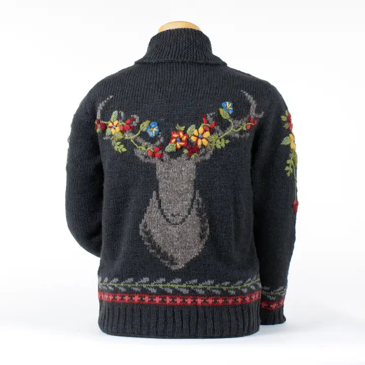 Hartley Knit Sweater with Floral Antler Design