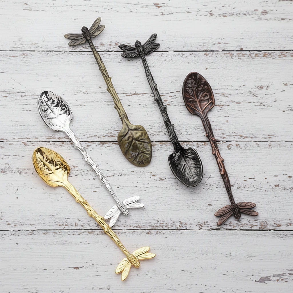 Unique-Dragonfly Dessert Spoon, Nature-Inspired