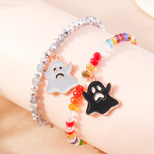 Halloween Ghost Beaded Bracelet Set