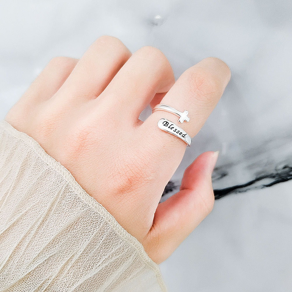 Women’s Adjustable Blessed-Cross Ring