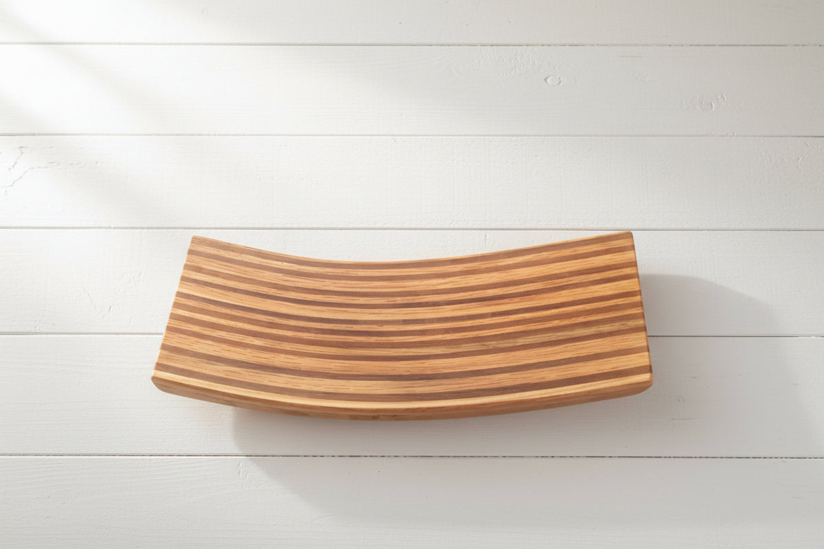 Handcrafted Curved Mixed-Wood Cutting Board