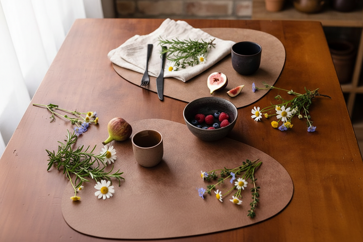 Waterproof Leather Placemat with Heat-Resistant Insulation