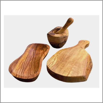Mediterranean Olive Wood Kitchen Gift Set, 3 Pieces