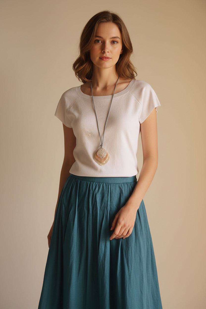 Gold Layered Leaf Pendant Necklace