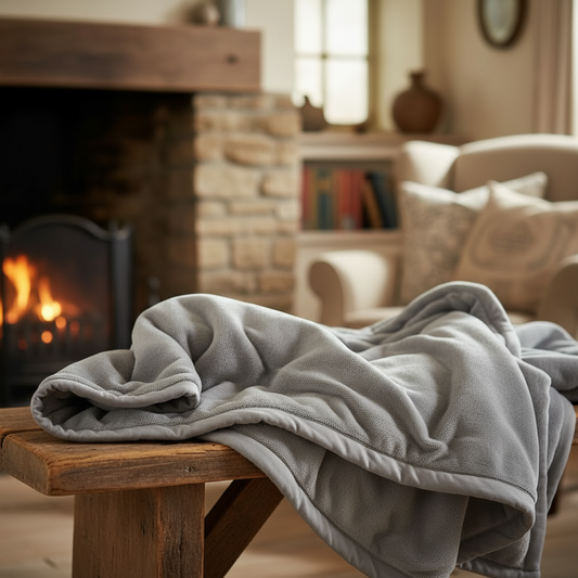 Gray Queen HeiQ Smart Temperature Reversible Blanket | Plush & Cozy