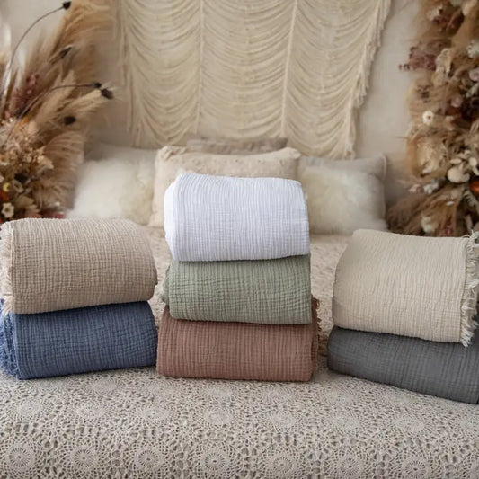 Organic Cotton Muslin Blanket, Ivory