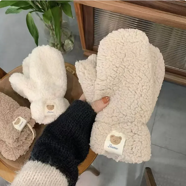 Women's Embroidered Winter Mittens