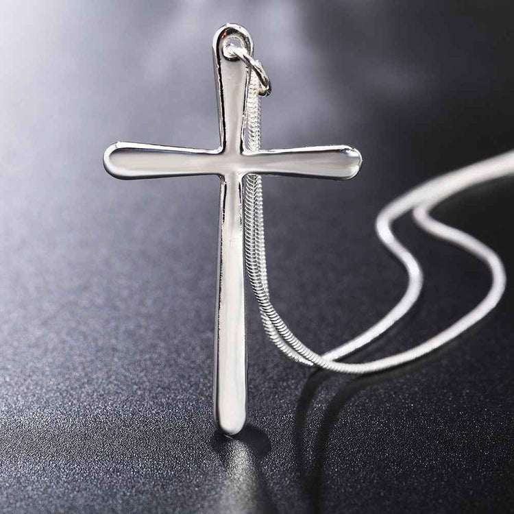 Women’s Silver-Tone Cross Necklace