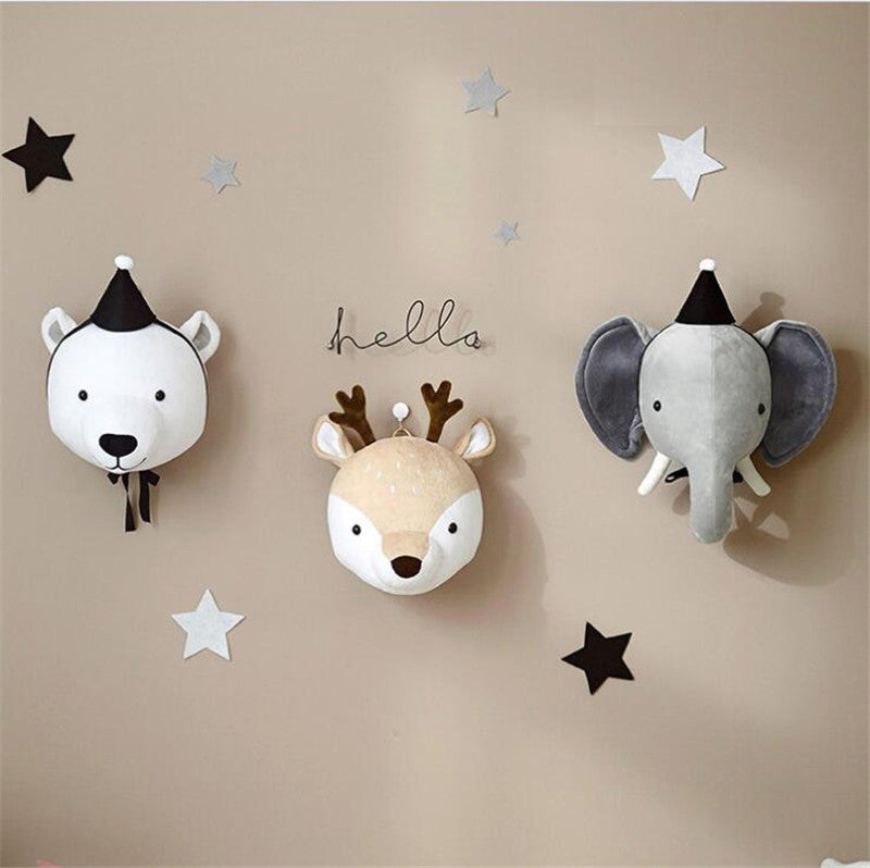 Plush Animal Wall Decor for Kids