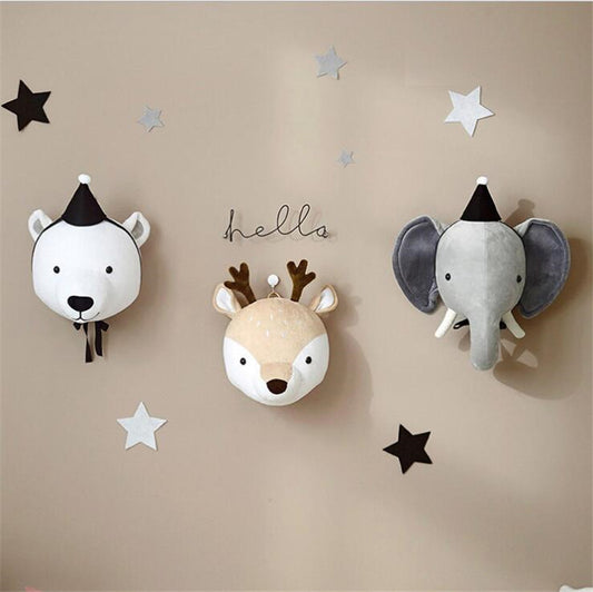 Plush Animal Wall Decor for Kids