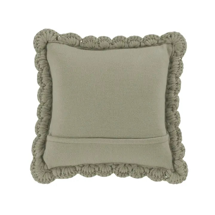 Sage Chunky Knit Decorative Pillow | 14 × 14 inches